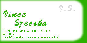 vince szecska business card